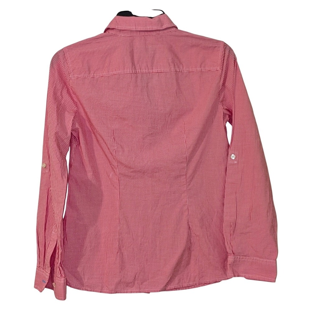 Talbots Petites Red Gingham Button Down Shirt Lon… - image 3